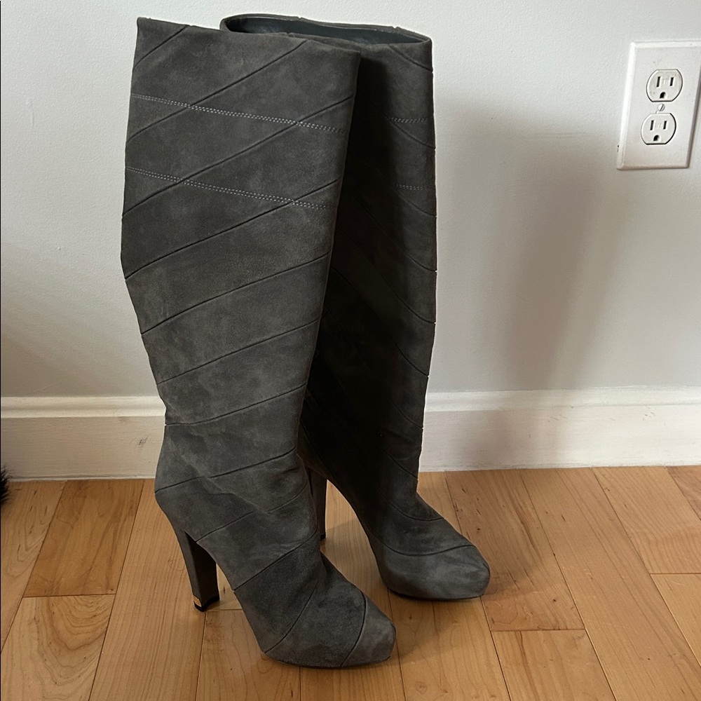 Louis Vuitton Charcoal Heeled Boots